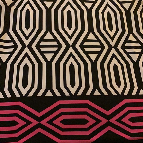 INC International Concepts Work Dress Top: Black, White, and Pink stripe design - Picture 4 of 10